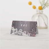 レースウッド赤面グリッターラス結婚ティック座席表 プレイスカード (裏面)