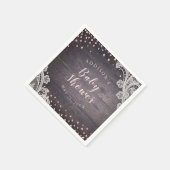 レースウッド赤面グリッター素朴な赤ちゃんシャワー スタンダードカクテルナプキン (角)