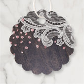 レースウッド赤面グリッター結婚素朴感謝してい君君 フェイバータグ (裏面)