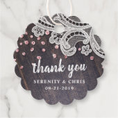 レースウッド赤面グリッター結婚素朴感謝してい君君 フェイバータグ (正面)