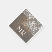 レースウッド金ゴールド紙吹雪素朴国 スタンダードカクテルナプキン (角)