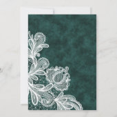 レースエメラルドグリーンベルベット結婚宗教家 招待状 (裏面)