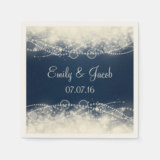 レースエレガントとパール結婚ズ スタンダードカクテルナプキン (正面)