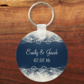レースエレガントとパール結婚式の引き出物 キーホルダー (正面)