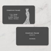 レースエレガントのドレ結婚スのダークグレーの名刺 名刺 (正面/裏面)