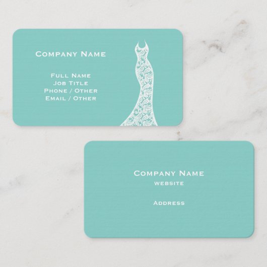 レースエレガントのドレ結婚スターコイズ名刺 名刺 (正面/裏面)