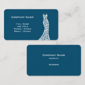 レースエレガントのドレ結婚スティール（緑がかった色）名刺 名刺 (正面/裏面)