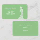 レースエレガントの結婚ドレスは緑 名刺 (正面/裏面)