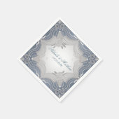 レースエレガントの結婚青いグラデーション スタンダードカクテルナプキン (角)