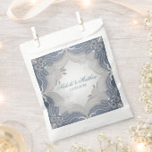 レースエレガントの結婚青いグラデーション フェイバーバッグ (クリップ留めされた状態)