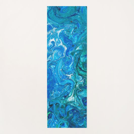 レースエレガントア熱狂するゲート2 – ブルーアクア ヨガマット (正面)