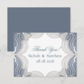 レースエレガントオンブルー結婚ズブライダルシャワー サンキューカード (正面/裏面)