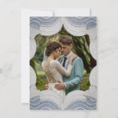 レースエレガントオンブルー結婚ズ婚約パーティ 招待状 (裏面)