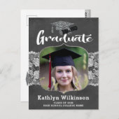 レースエレガントシャルボードフォトグラード招待状 ポストカード (正面/裏面)