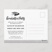 レースエレガントシャルボードフォトグラード招待状 ポストカード (裏面)