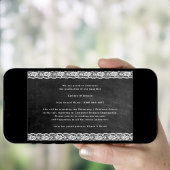 レースエレガントシルバーグリッター写真卒業パーティー 招待状