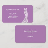 レースエレガントス結婚ドレスラベンダー名刺 名刺 (正面/裏面)