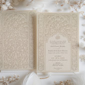 レースエレガントデザインの結婚イスラム教モチーフ 招待状