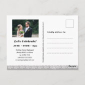 レースエレガントフォトI DO婚約招待状ポスト ポストカード (裏面)