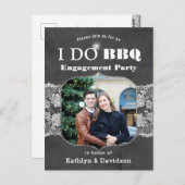 レースエレガントフォトI DO婚約招待状 ポストカード (正面/裏面)