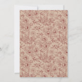 レースエレガントフローラ中国の結婚式招待状 案内状 (裏面)