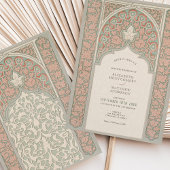 レースエレガントフローラ結婚ソフトピーチミント 招待状