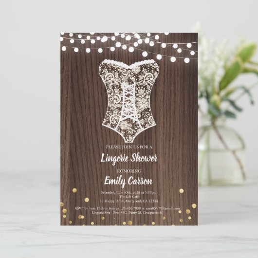 レースエレガントランジェリーシャワーラスウッド 招待状 (スタンド正面)