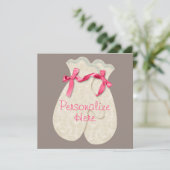 レースエレガント冬ミッテンのリボンのレースピンククリーム (スタンド正面)