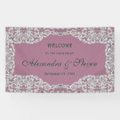 レースエレガント結婚は任意の色で 横断幕 (横)