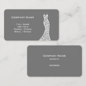レースエレガント結婚ドレスグレー 名刺 (正面/裏面)