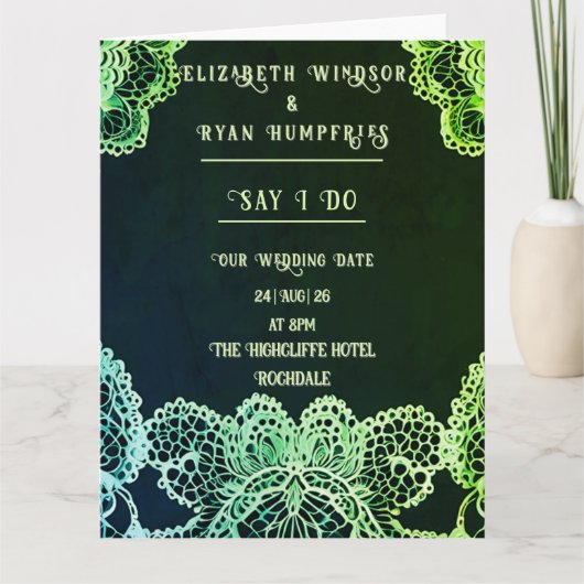 レースエレガント結婚式招待状コレクション カード (正面)