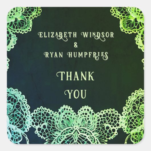 レースエレガント結婚式招待状コレクション スクエアシール (正面)