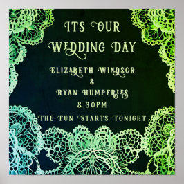 レースエレガント結婚式招待状コレクション ポスター