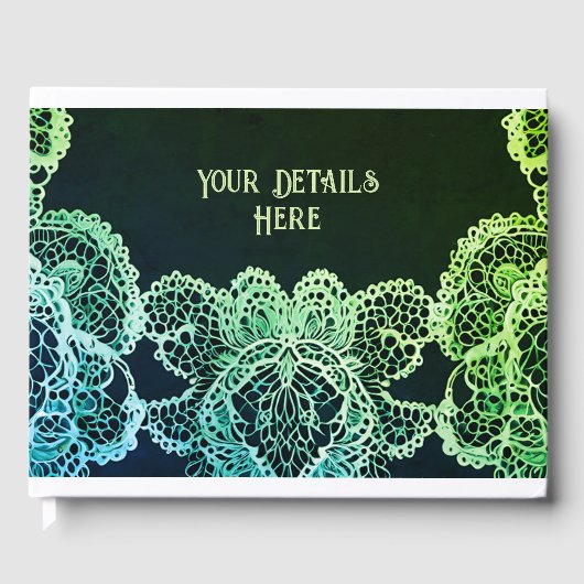 レースエレガント結婚式招待状 ゲストブック (正面)