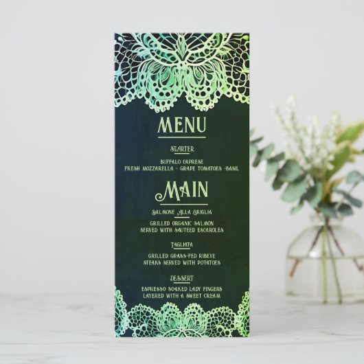 レースエレガント結婚式招待状 メニュー (スタンド正面)