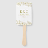 レースエレガント結婚式 プログラムファン |ヴィンテージ(金ゴールド) ハンドファン (正面)