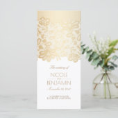 レースエレガント金ゴールドと白結婚式 プログラム (スタンド正面)