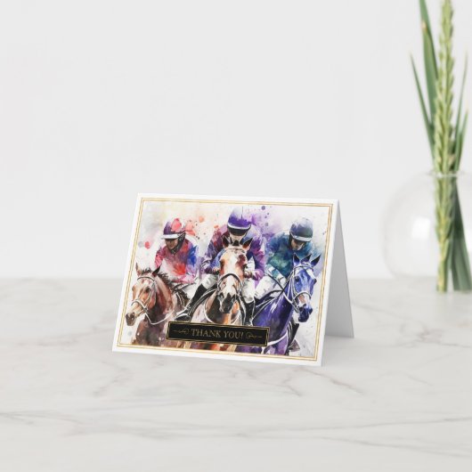 レースエレガント馬ダービー折り畳みサンキューカード サンキューカード (正面)