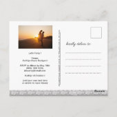 レースエレガント2フォトI DO婚約招待状 ポストカード (裏面)