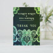レースエレガント"結婚式招待状コレクション サンキューカード (スタンド正面)