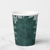レースオンエメラルドグリーンフェイクベルベ結婚ット 紙コップ (右)