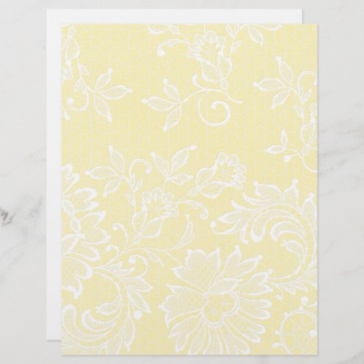 レースオンリネンかわいらしス結婚スクラップブック紙 (正面/裏面)