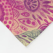 レースオーナメントマンダラ:ラウンドウォーター色デザイン フリースブランケット (角)