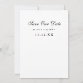 レースオーバーレイ結婚の写真日付を保存 サンキューカード (裏面)