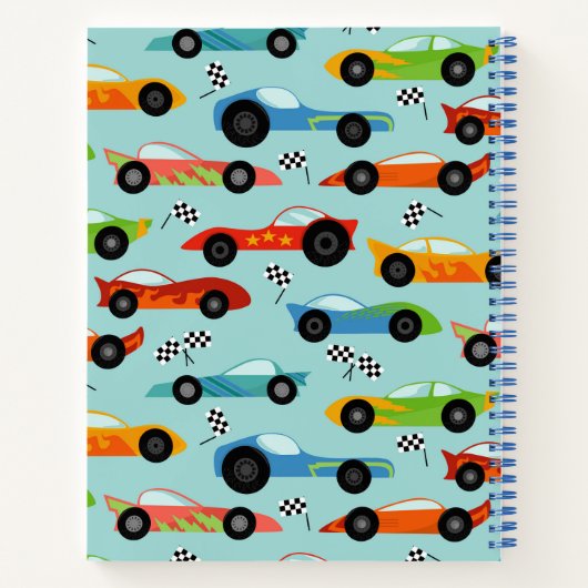 レースカッコいいカーのキッパーソナライズされたド ノートブック (裏面)