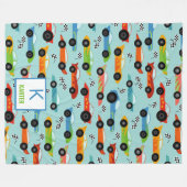 レースカッコいいカーのキッパーソナライズされたド フリースブランケット (正面(横))