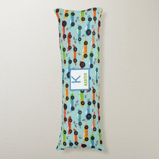 レースカッコいいカーのキッパーソナライズされたド ボディピロー (正面縦)