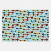 レースカッコいいカー子供の誕生日 ラッピングペーパーシート (正面3)