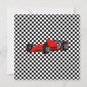 レースカラフルカー誕生日パーティーへの招待 招待状 (裏面)