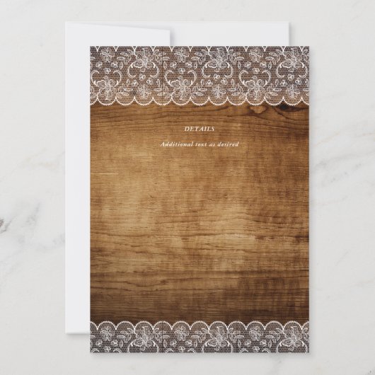 レースカントリー素朴バーンファームハウス結婚ズ 招待状 (裏面)